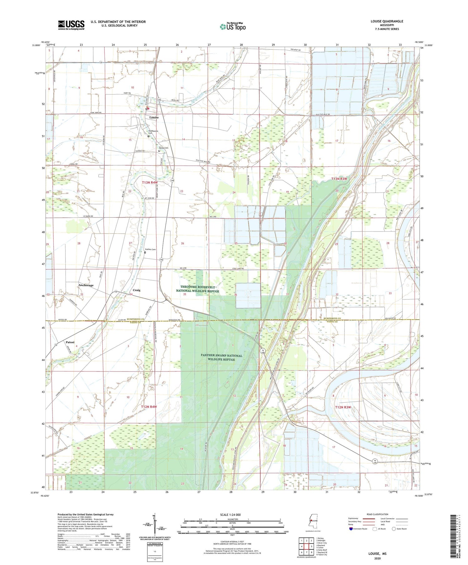 Louise Mississippi US Topo Map Image