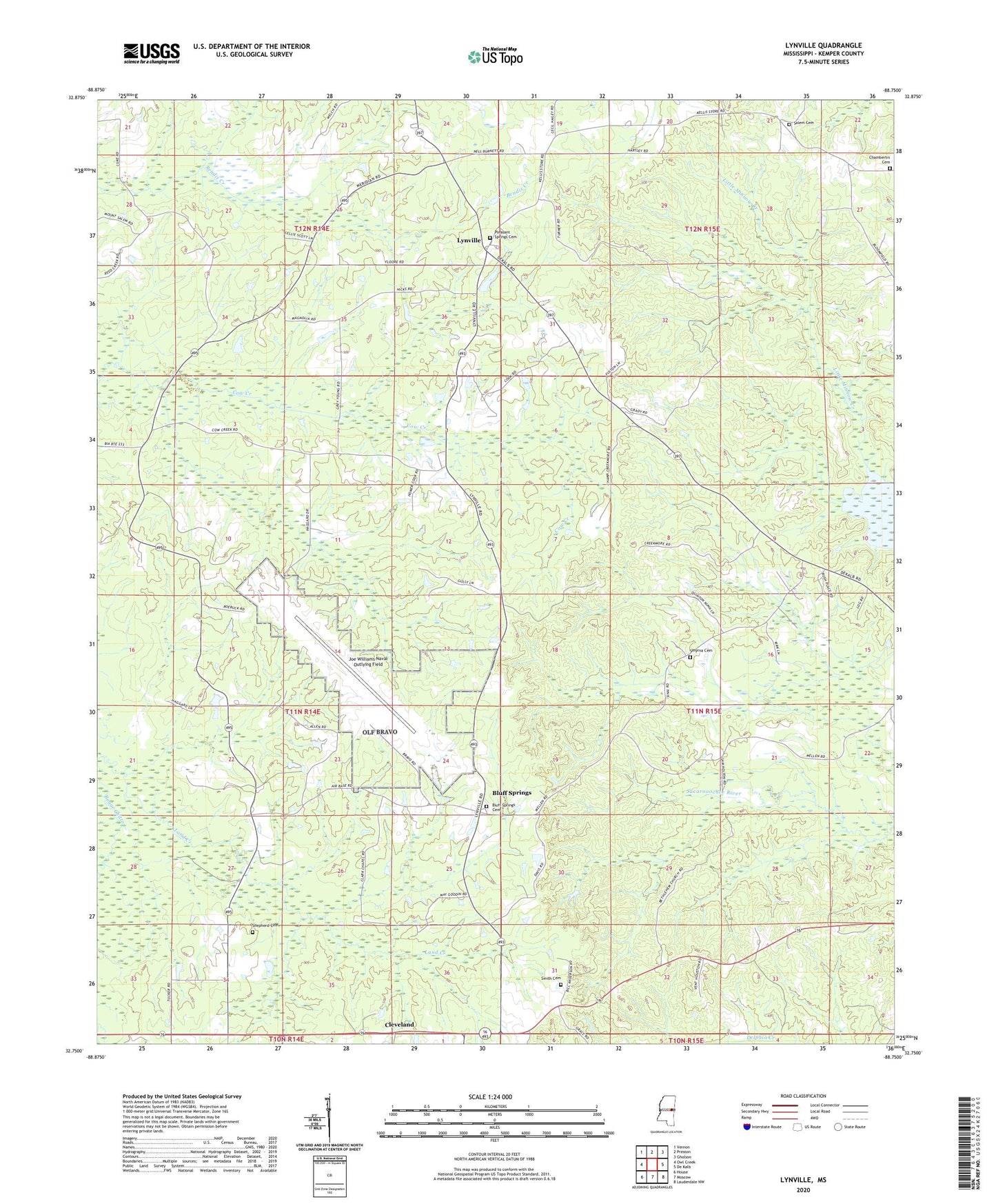 Lynville Mississippi US Topo Map Image