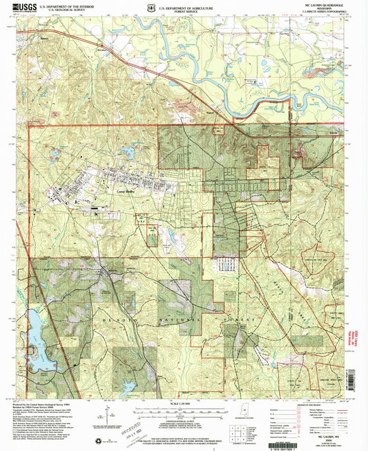 Classic USGS McLaurin Mississippi 7.5'x7.5' Topo Map Image