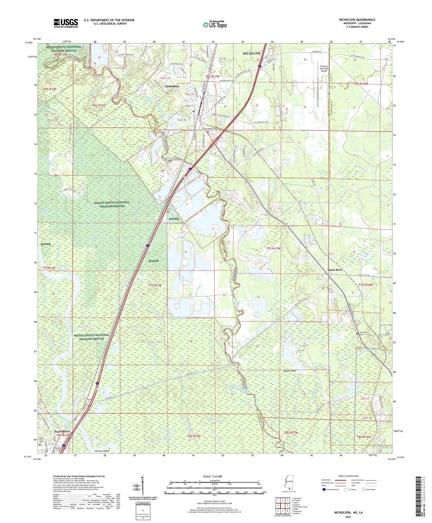 Nicholson Mississippi US Topo Map Image