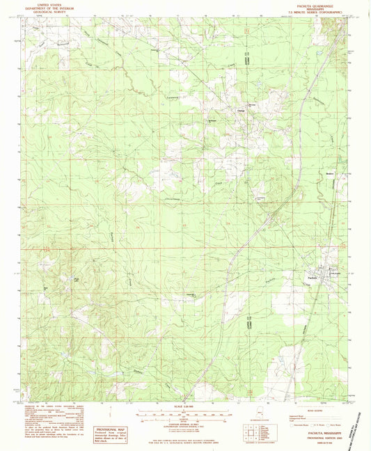 Classic USGS Pachuta Mississippi 7.5'x7.5' Topo Map Image