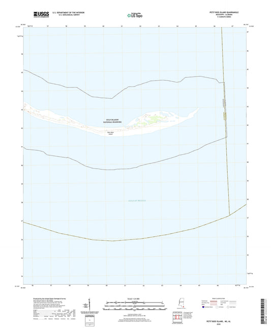Petit Bois Island Mississippi US Topo Map Image