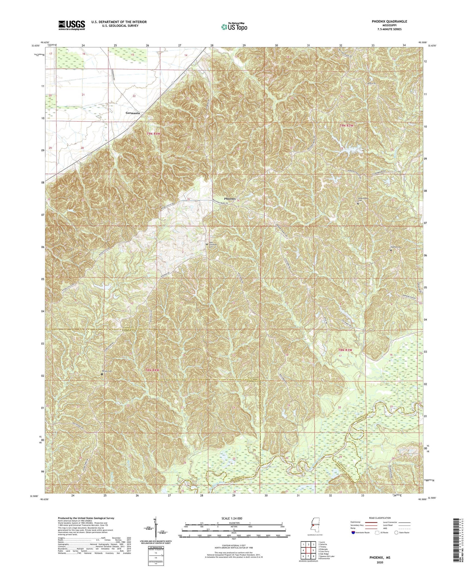 Phoenix Mississippi US Topo Map Image