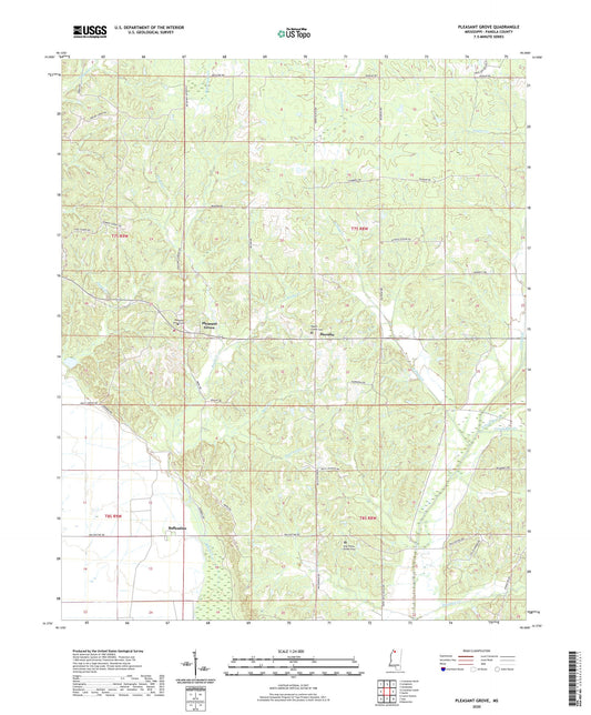 Pleasant Grove Mississippi US Topo Map Image