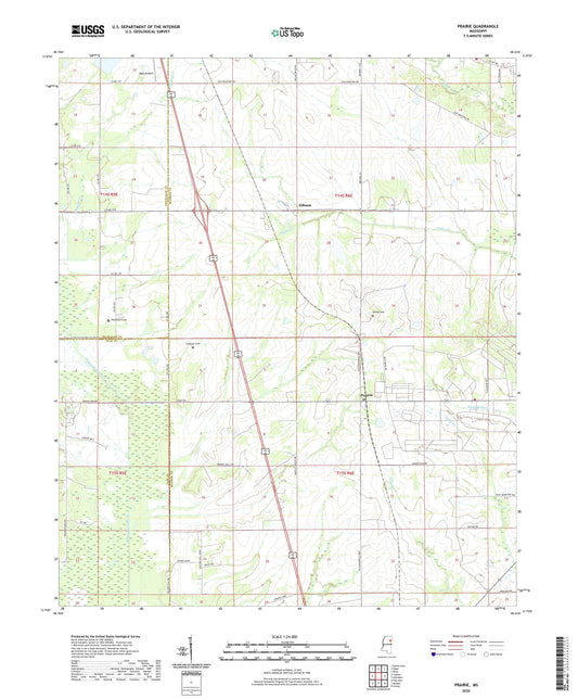 Prairie Mississippi US Topo Map Image