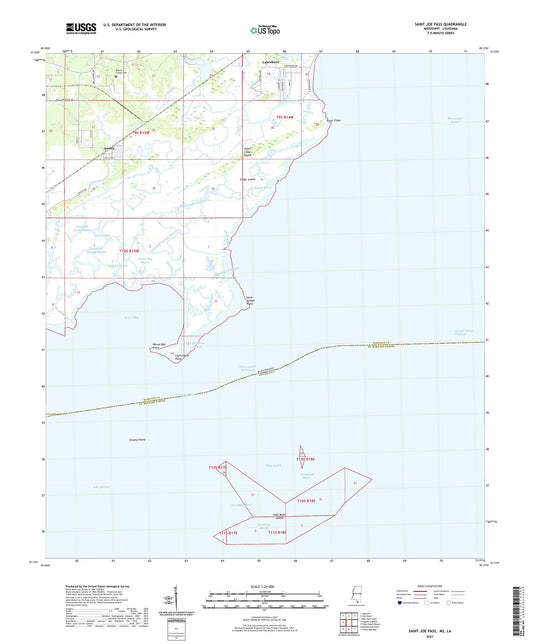 Saint Joe Pass Mississippi US Topo Map Image