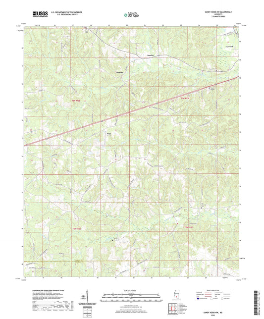 Sandy Hook NW Mississippi US Topo Map Image