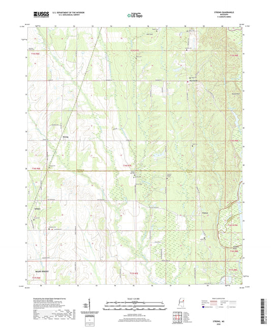 Strong Mississippi US Topo Map Image