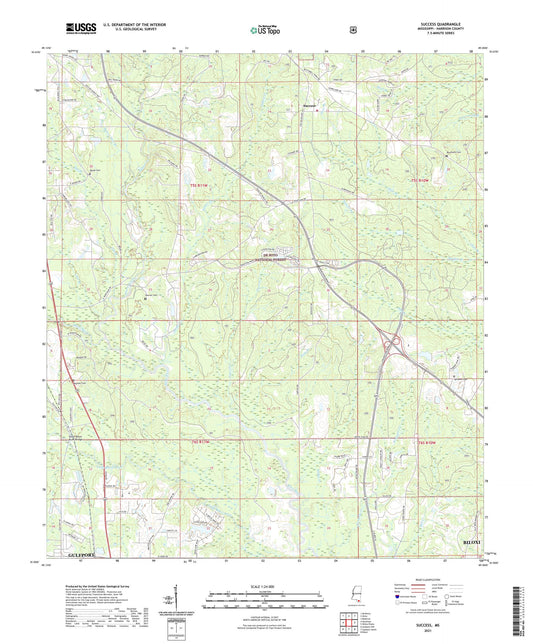 Success Mississippi US Topo Map Image