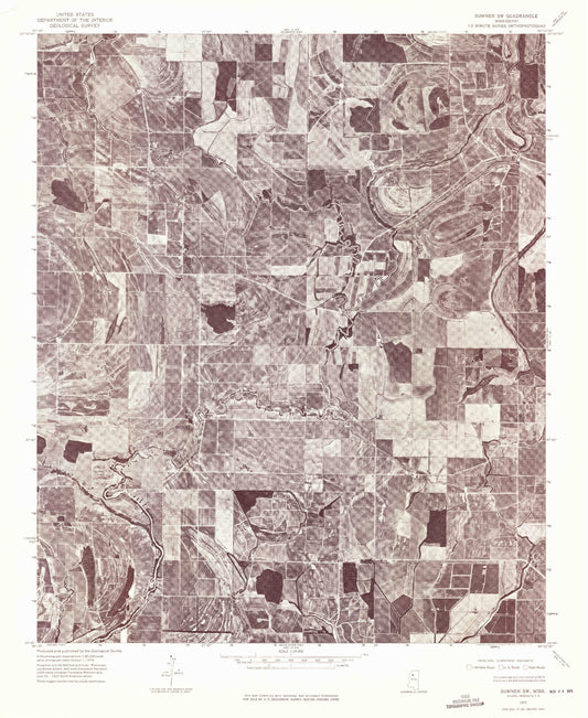 Classic USGS Brooks Mississippi 7.5'x7.5' Topo Map Image