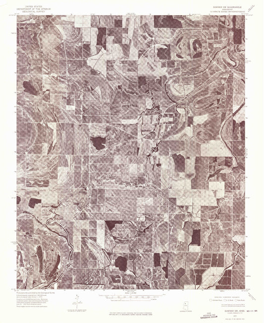 Classic USGS Brooks Mississippi 7.5'x7.5' Topo Map Image
