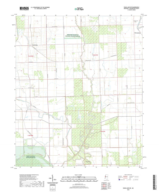 Swan Lake NW Mississippi US Topo Map Image