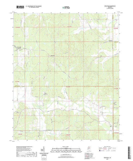 Sweatman Mississippi US Topo Map Image