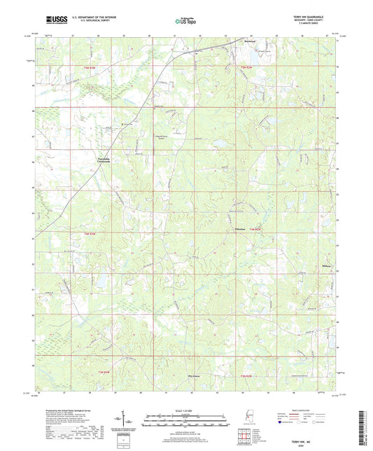 Terry NW Mississippi US Topo Map Image
