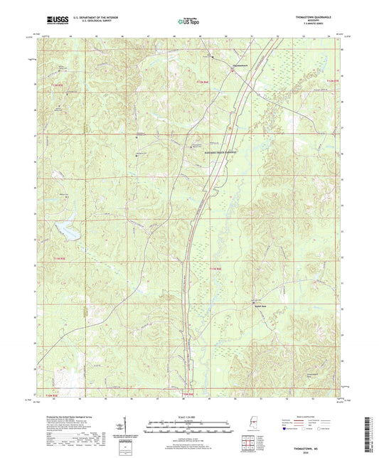 Thomastown Mississippi US Topo Map Image