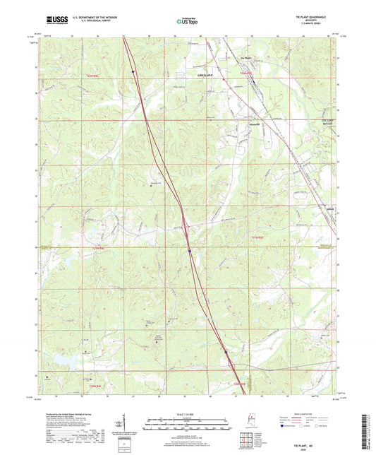 Tie Plant Mississippi US Topo Map Image