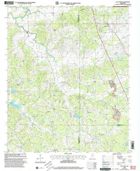 Classic USGS Tillatoba Mississippi 7.5'x7.5' Topo Map Image