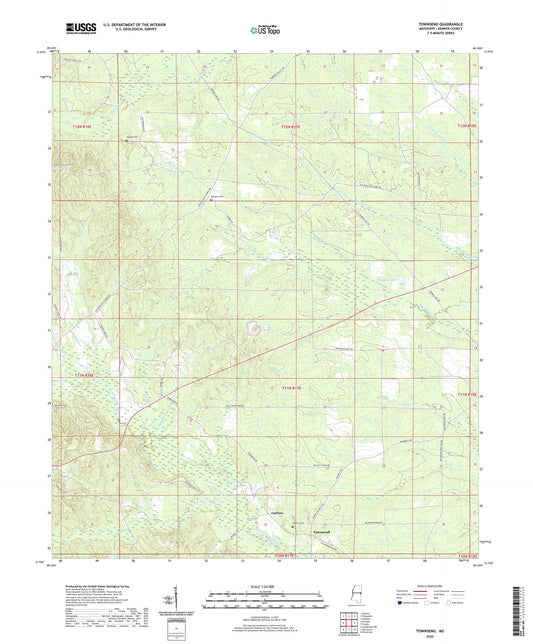 Townsend Mississippi US Topo Map Image