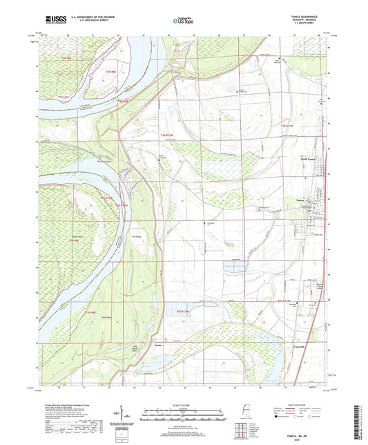 Tunica Mississippi US Topo Map Image