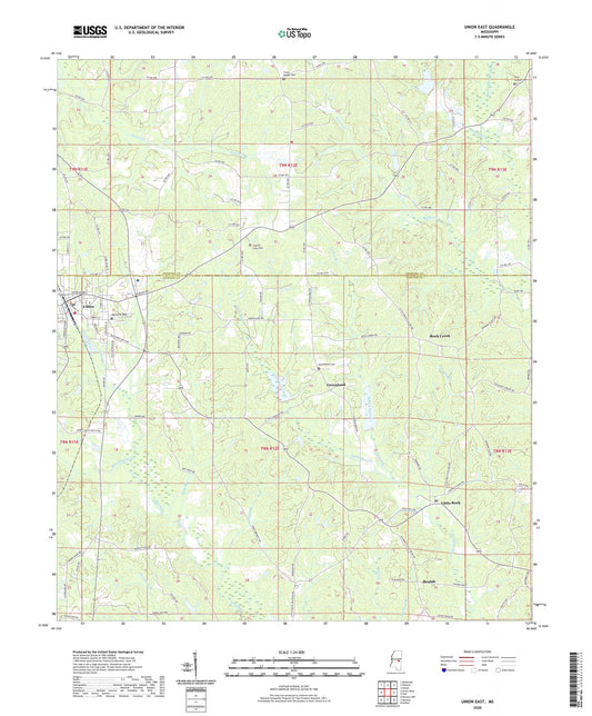 Union East Mississippi US Topo Map Image