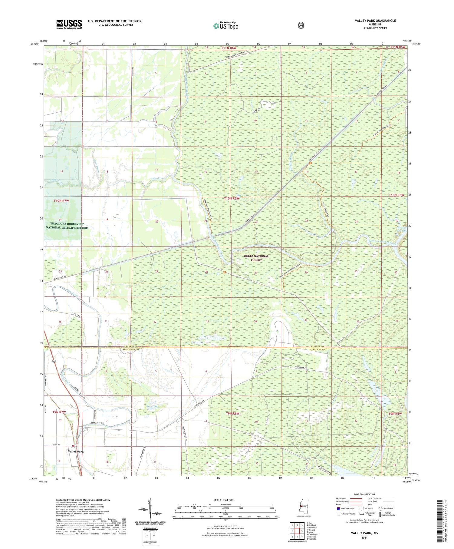Valley Park Mississippi US Topo Map Image