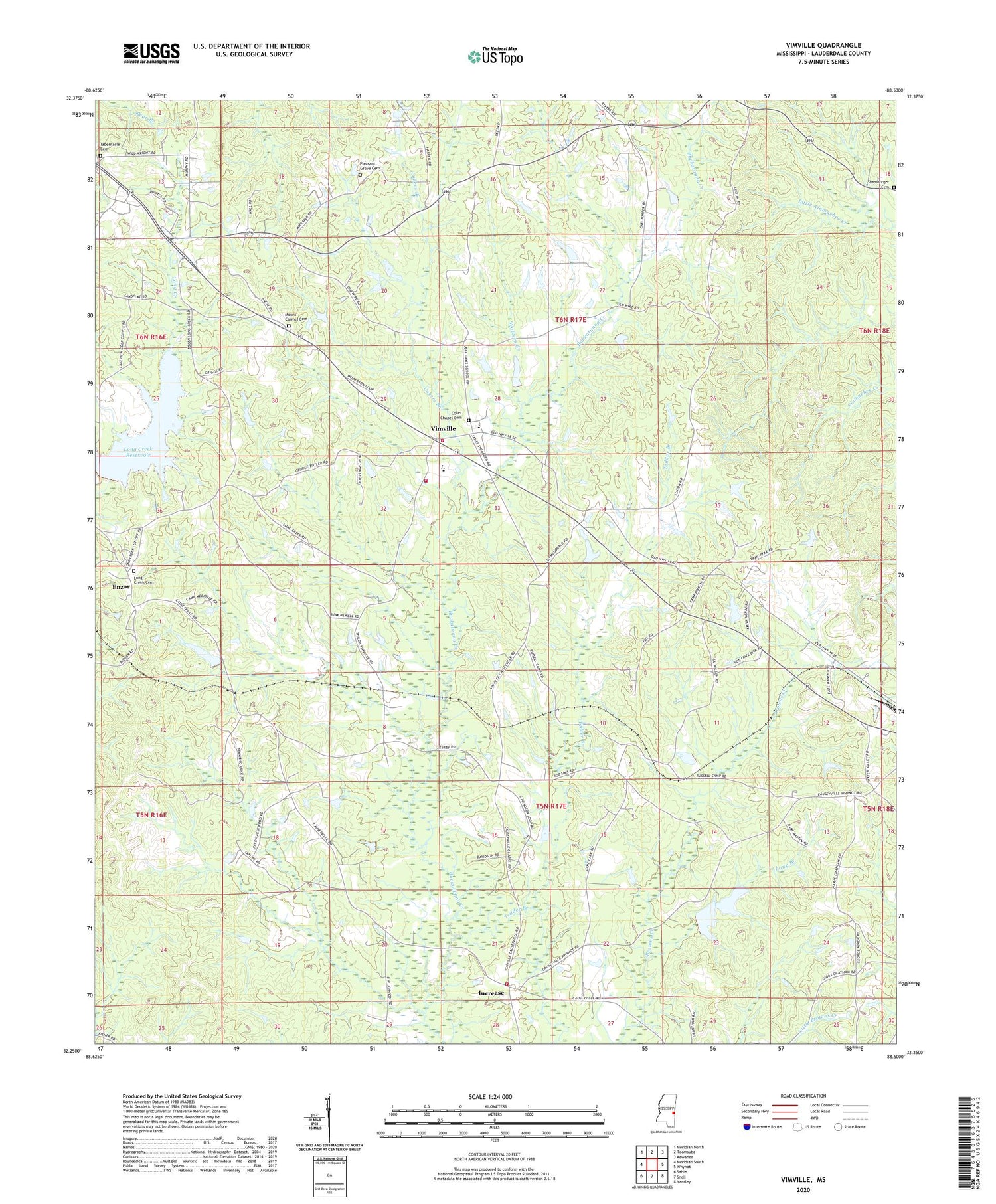 Vimville Mississippi US Topo Map Image