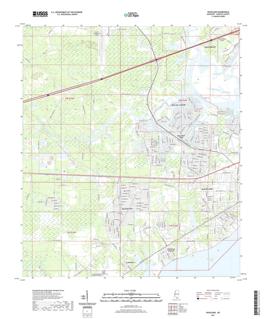 Waveland Mississippi US Topo Map Image