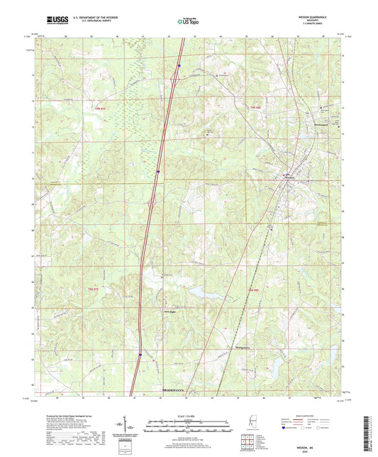 Wesson Mississippi US Topo Map Image
