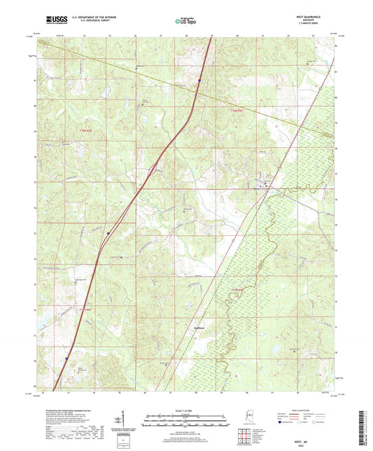 West Mississippi US Topo Map Image