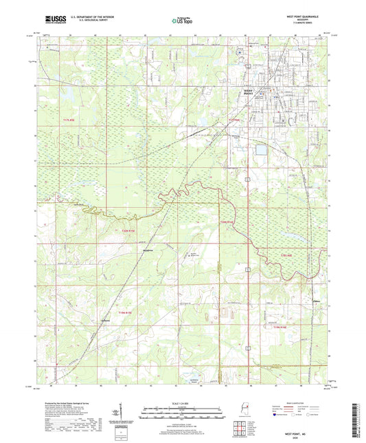 West Point Mississippi US Topo Map Image