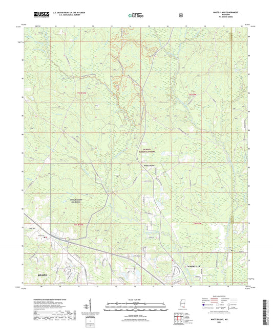 White Plains Mississippi US Topo Map Image