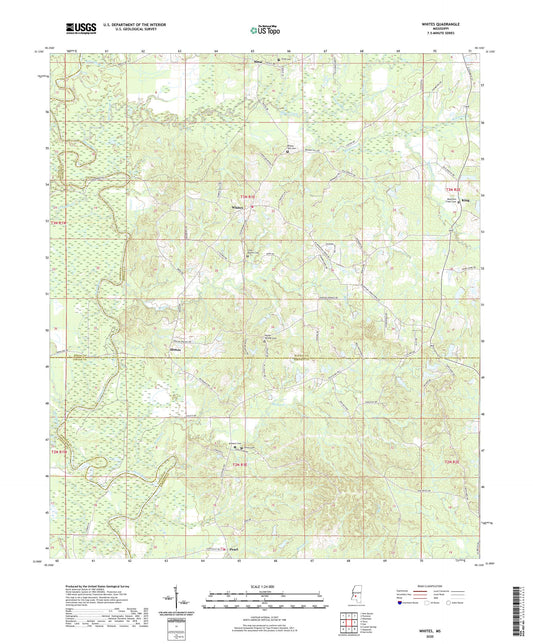 Whites Mississippi US Topo Map Image