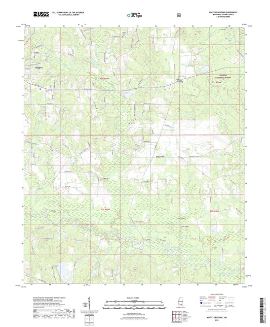 Whites Crossing Mississippi US Topo Map Image