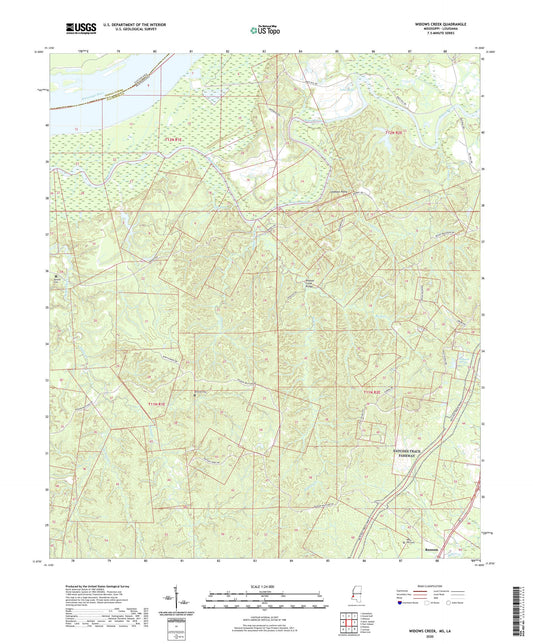 Widows Creek Mississippi US Topo Map Image
