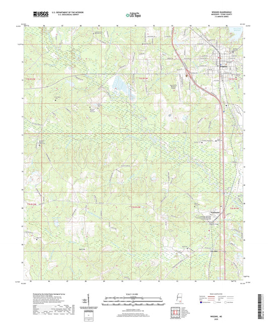 Wiggins Mississippi US Topo Map Image