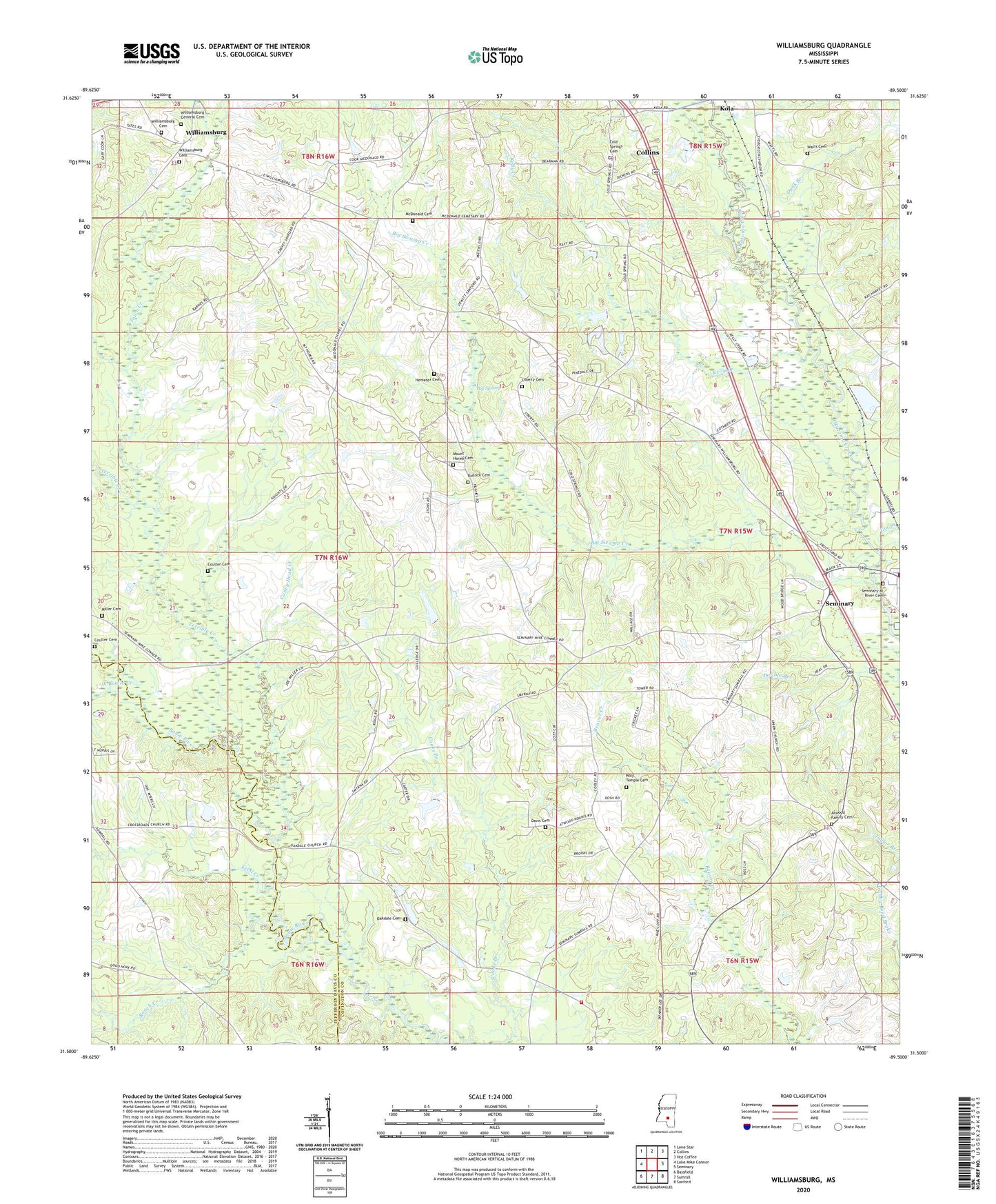 Williamsburg Mississippi US Topo Map Image