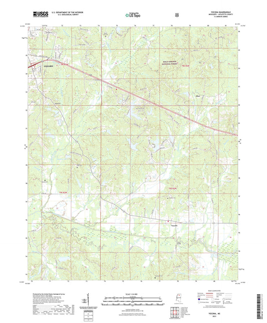 Yocona Mississippi US Topo Map Image