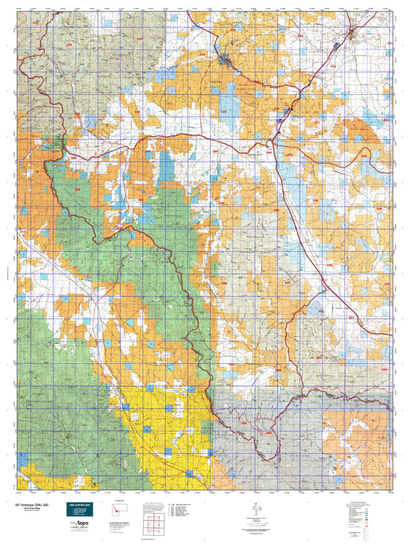 Montana Antelope GMU 300 Map – MyTopo Map Store