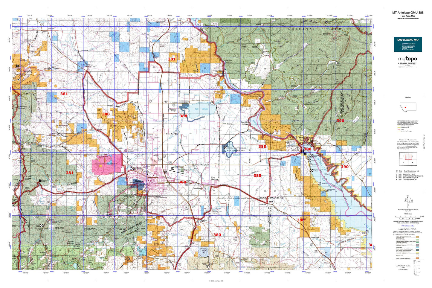 Montana Antelope GMU 388 Map Image