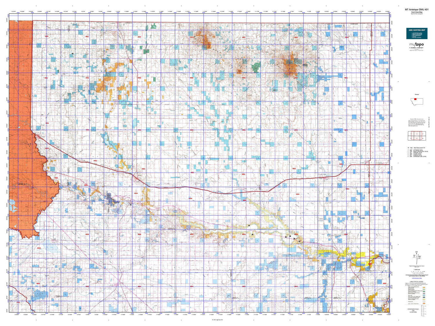 Montana Antelope GMU 401 Map Image