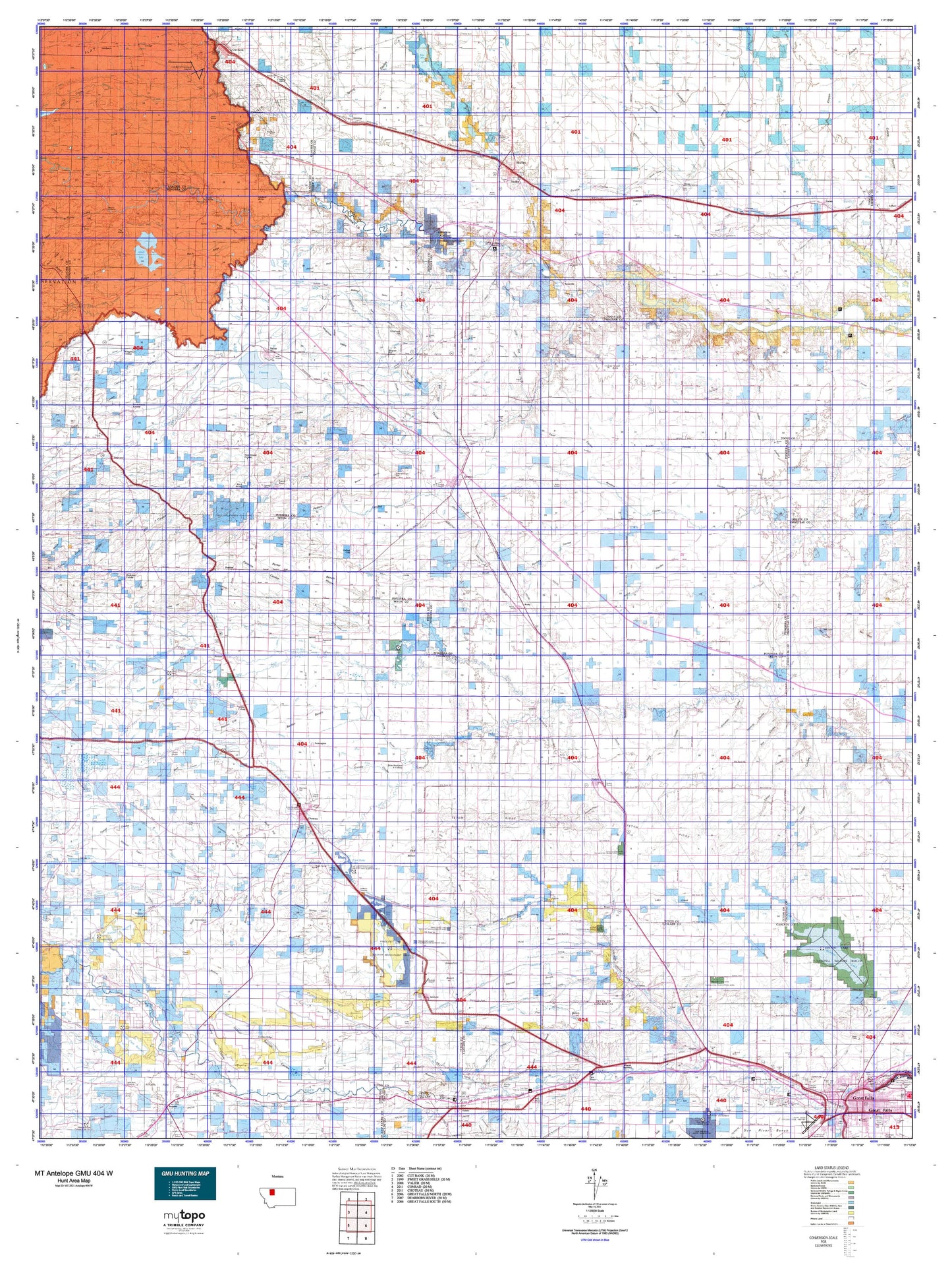 Montana Antelope GMU 404 W Map Image