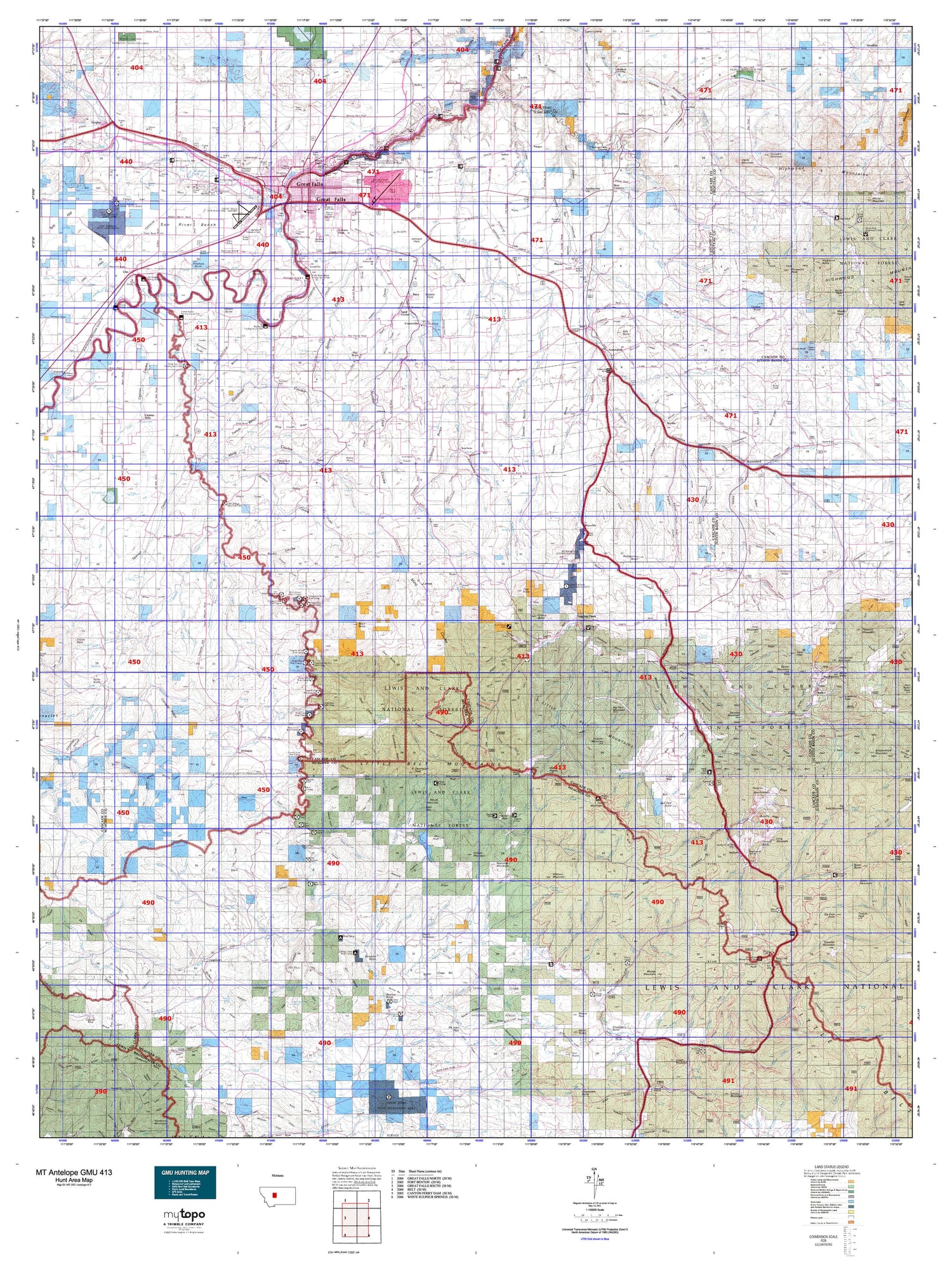 Montana Antelope GMU 413 Map Image