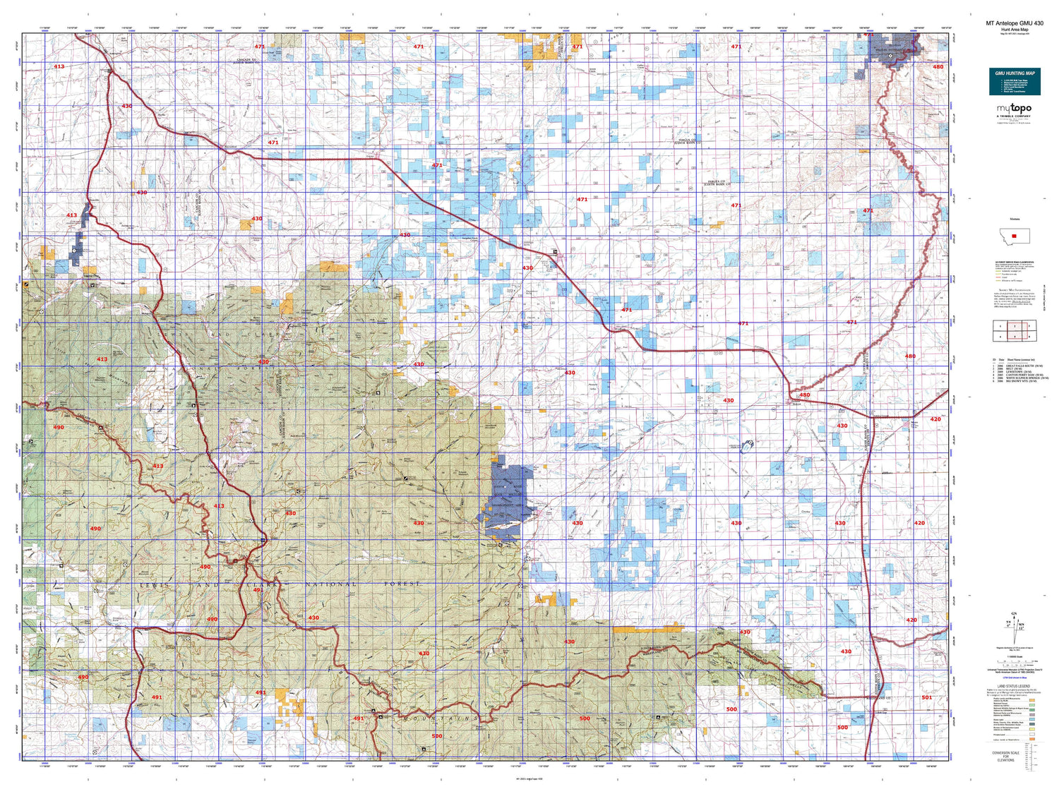 Montana Antelope GMU 430 Map Image