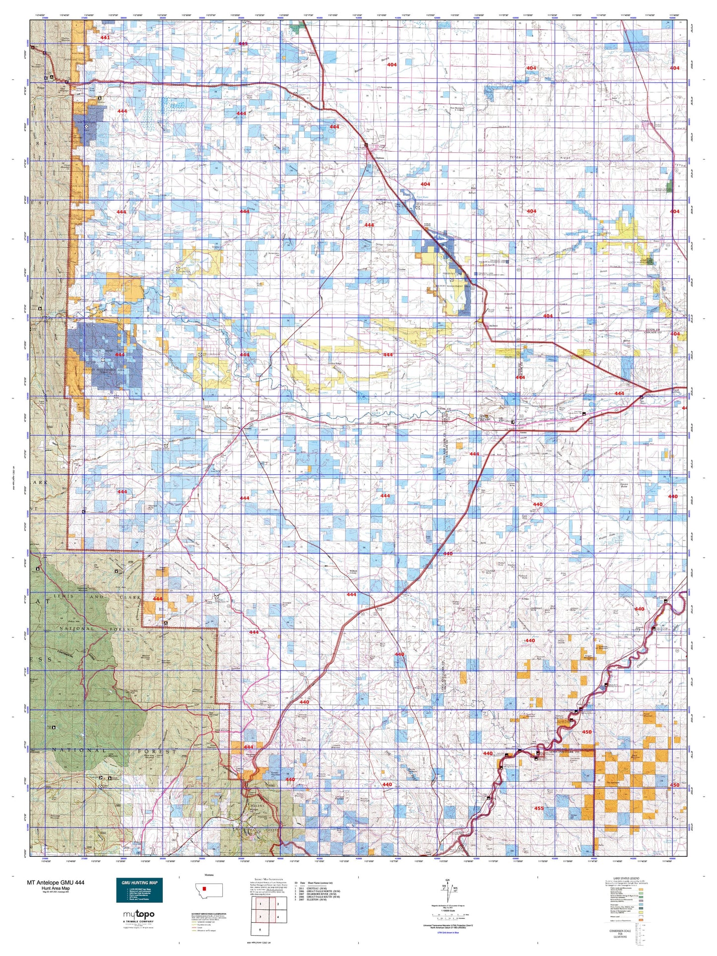 Montana Antelope GMU 444 Map Image