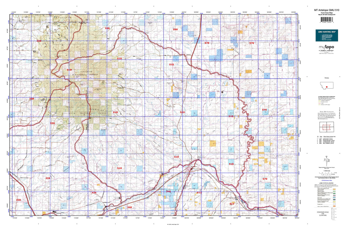 Montana Antelope GMU 510 Map Image