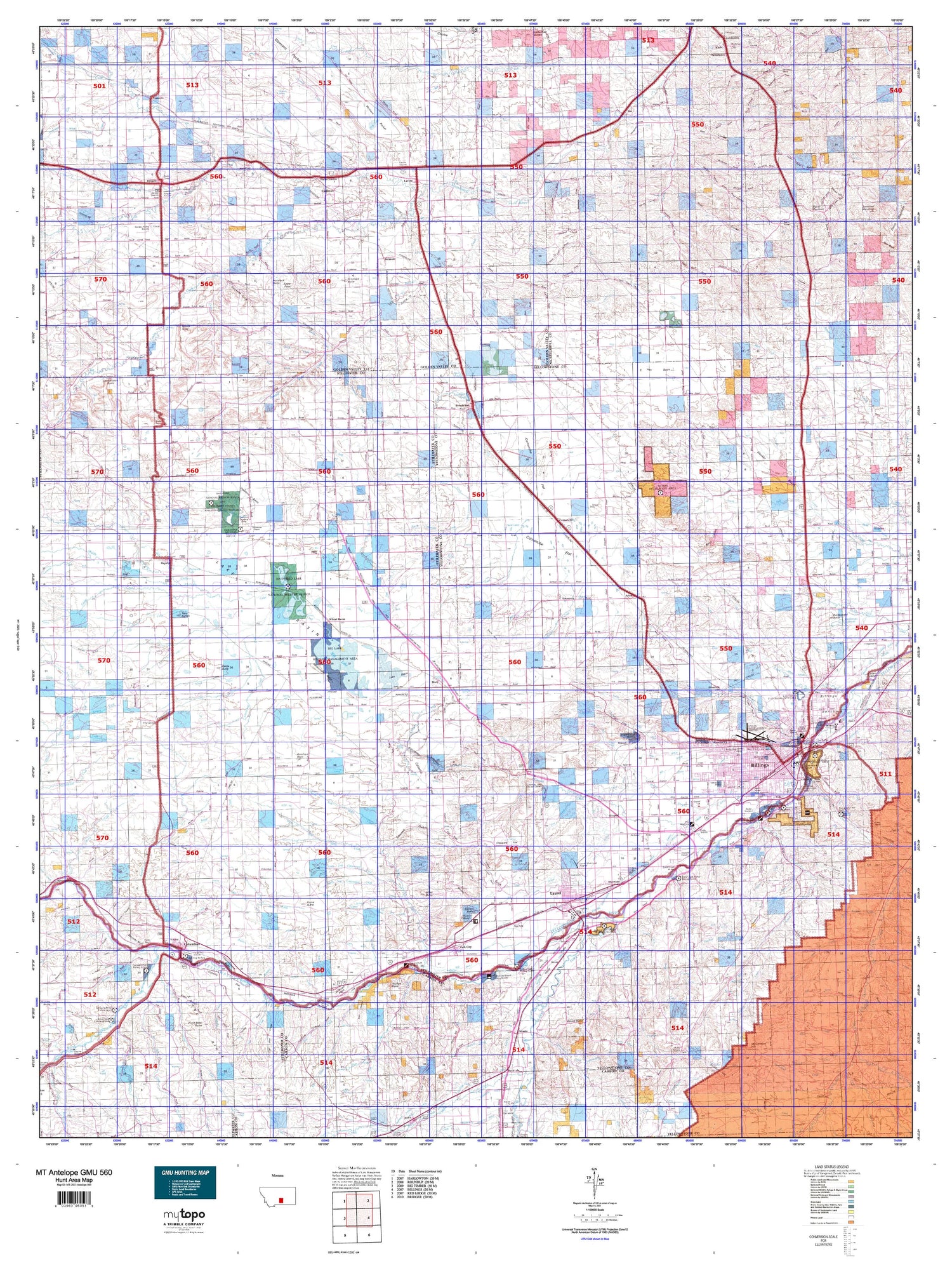 Montana Antelope GMU 560 Map Image