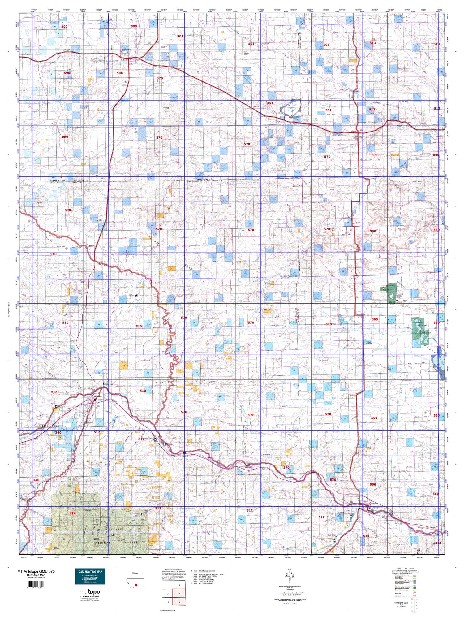 Montana Antelope GMU 570 Map Image