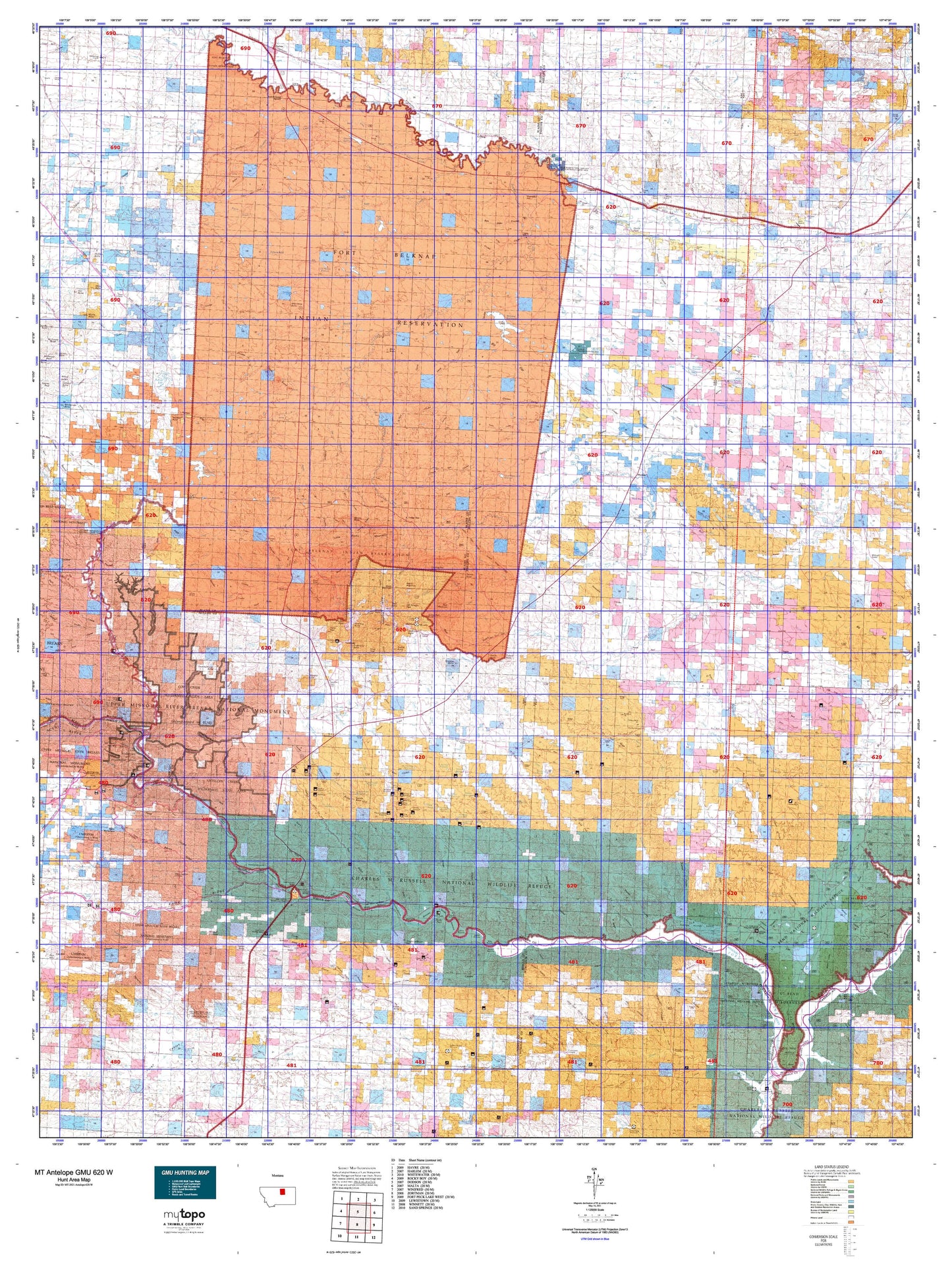 Montana Antelope GMU 620 W Map Image