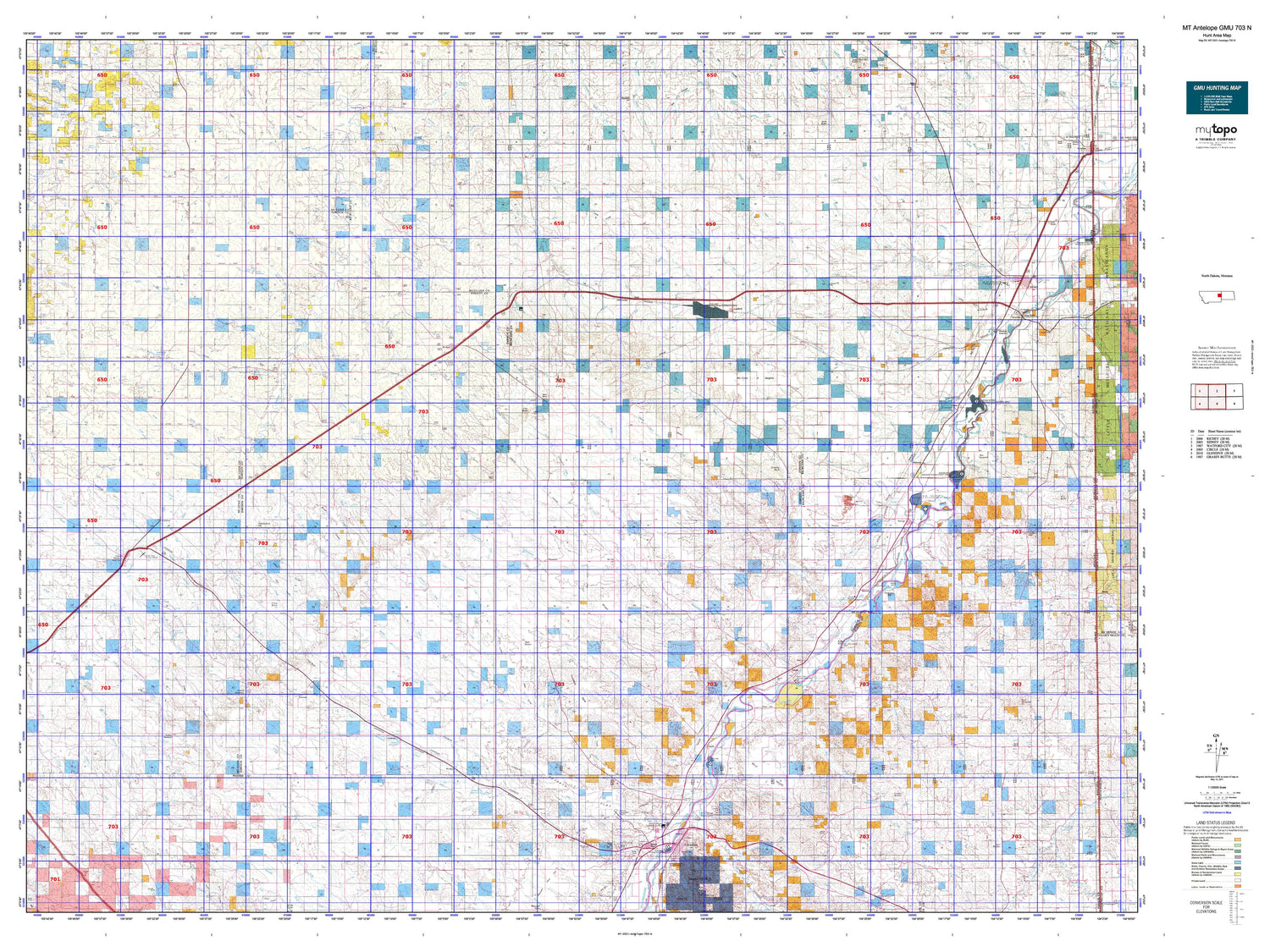 Montana Antelope GMU 703 N Map Image