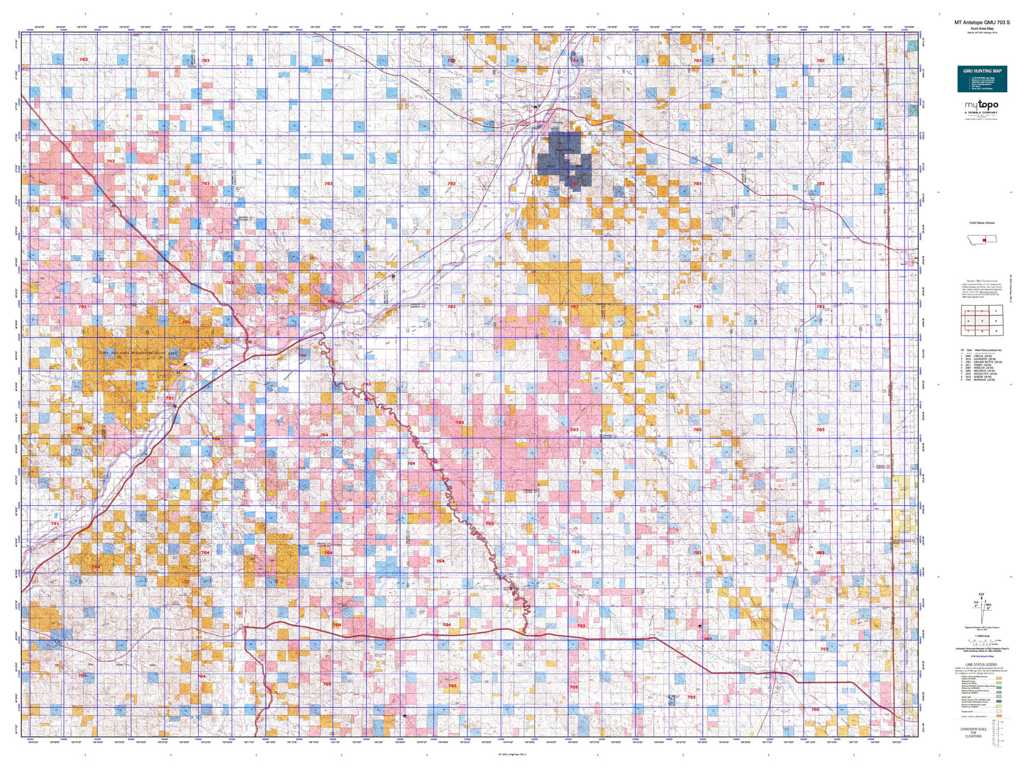 Montana Antelope GMU 703 S Map Image